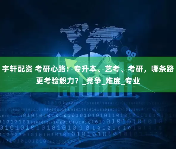 宇轩配资 考研心路：专升本、艺考、考研，哪条路更考验毅力？_竞争_难度_专业
